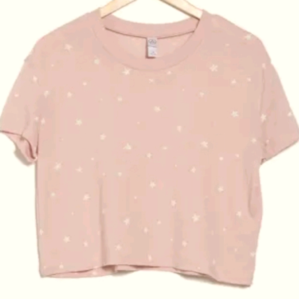 NWT ALTERNATIVE APPAREL Headliner Sustainable Star Print Knit Pullover Crop Top